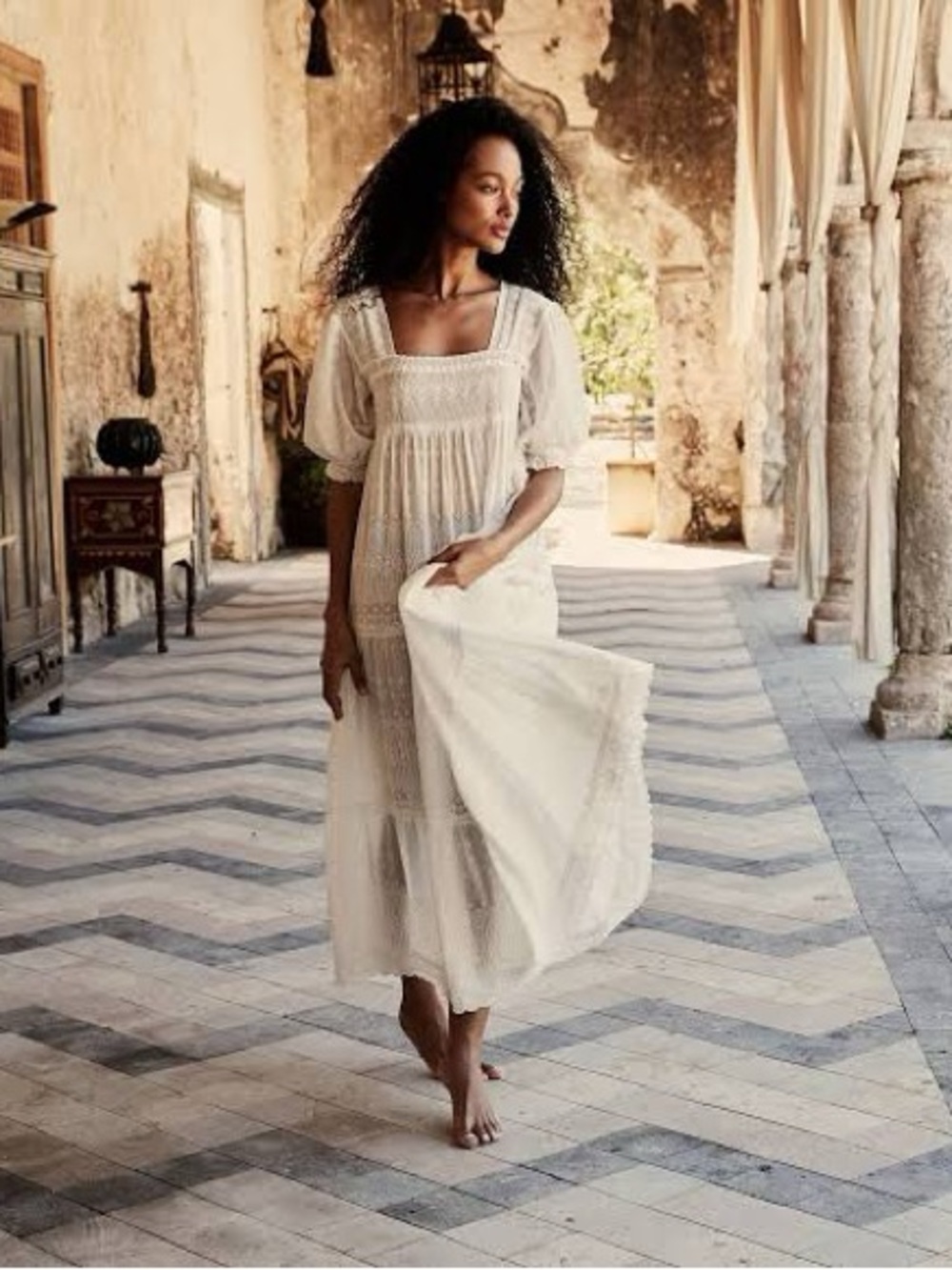 RARE Doen Colline White Eyelet Lace dress